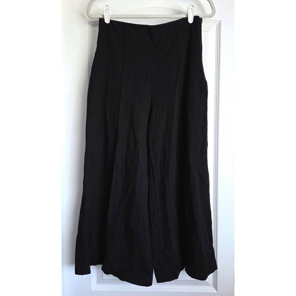 Quince Ultra Stretch Ponte Super Wide Leg Ankle Pant Black L Minimalist Comfort - Picture 4 of 8